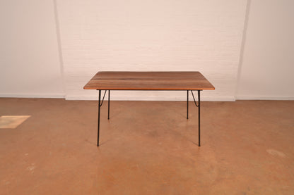 Retro 6-Seater Outdoor Dining Set in Meranti & Mild Steel