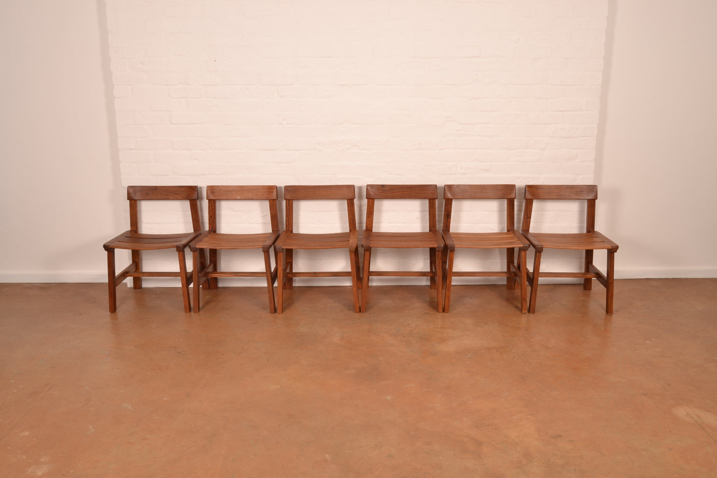 Set of 6 x Vintage Solid Kiaat MCM Dining Chairs by DS Vorster & Co