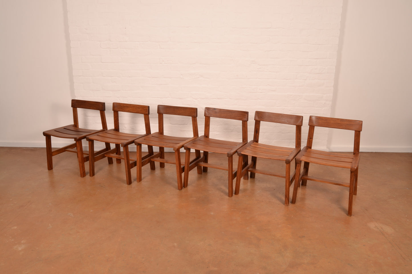 Set of 6 x Vintage Solid Kiaat MCM Dining Chairs by DS Vorster & Co