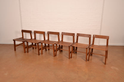 Set of 6 x Vintage Solid Kiaat MCM Dining Chairs by DS Vorster & Co