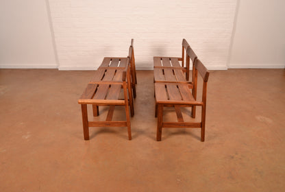 Set of 6 x Vintage Solid Kiaat MCM Dining Chairs by DS Vorster & Co