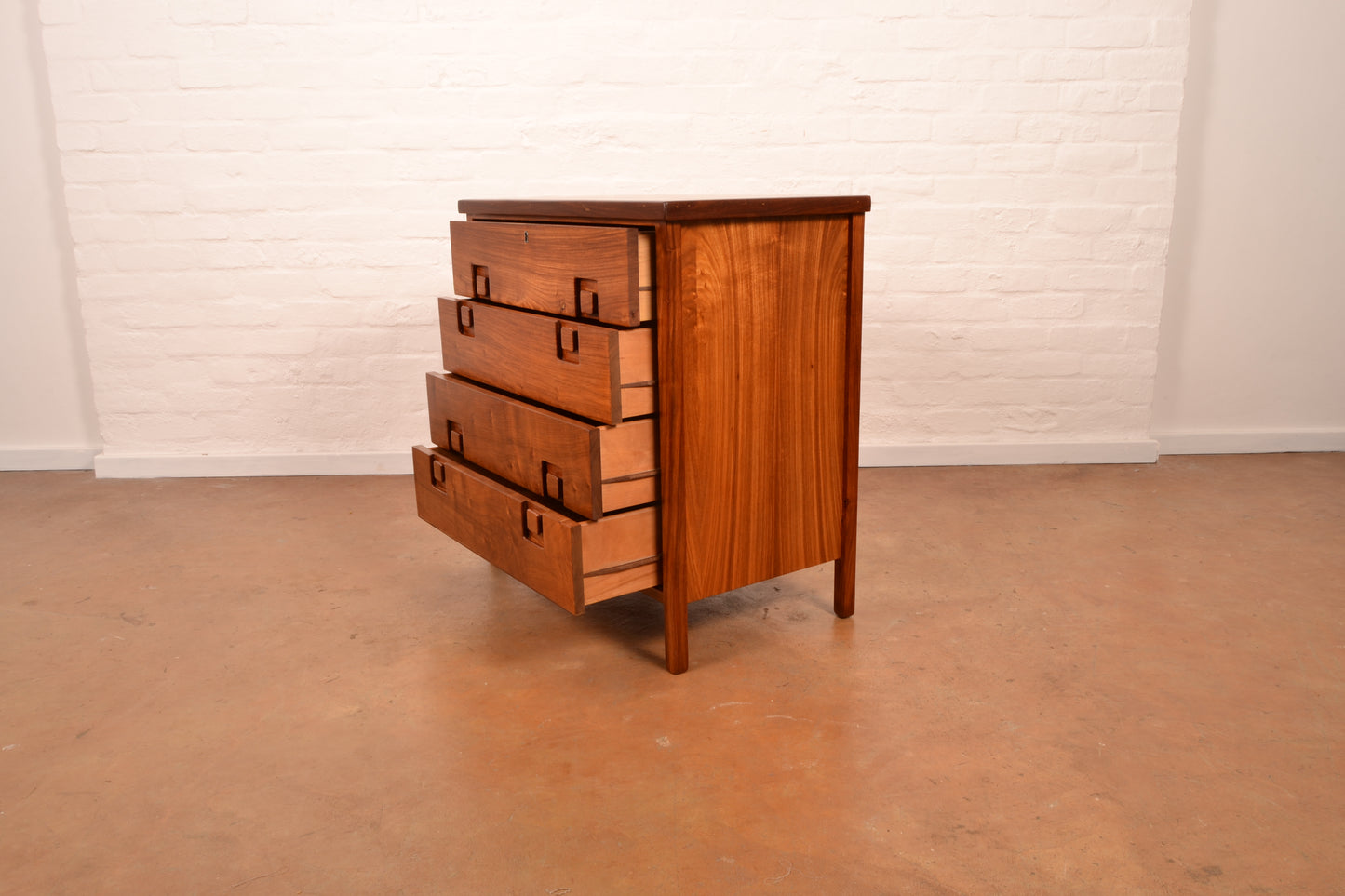 British Mid-Century Modern Chest of Drawers in Kiaat by Greaves & Thomas  – Expertly Restored Compact 4-Drawer Dresser