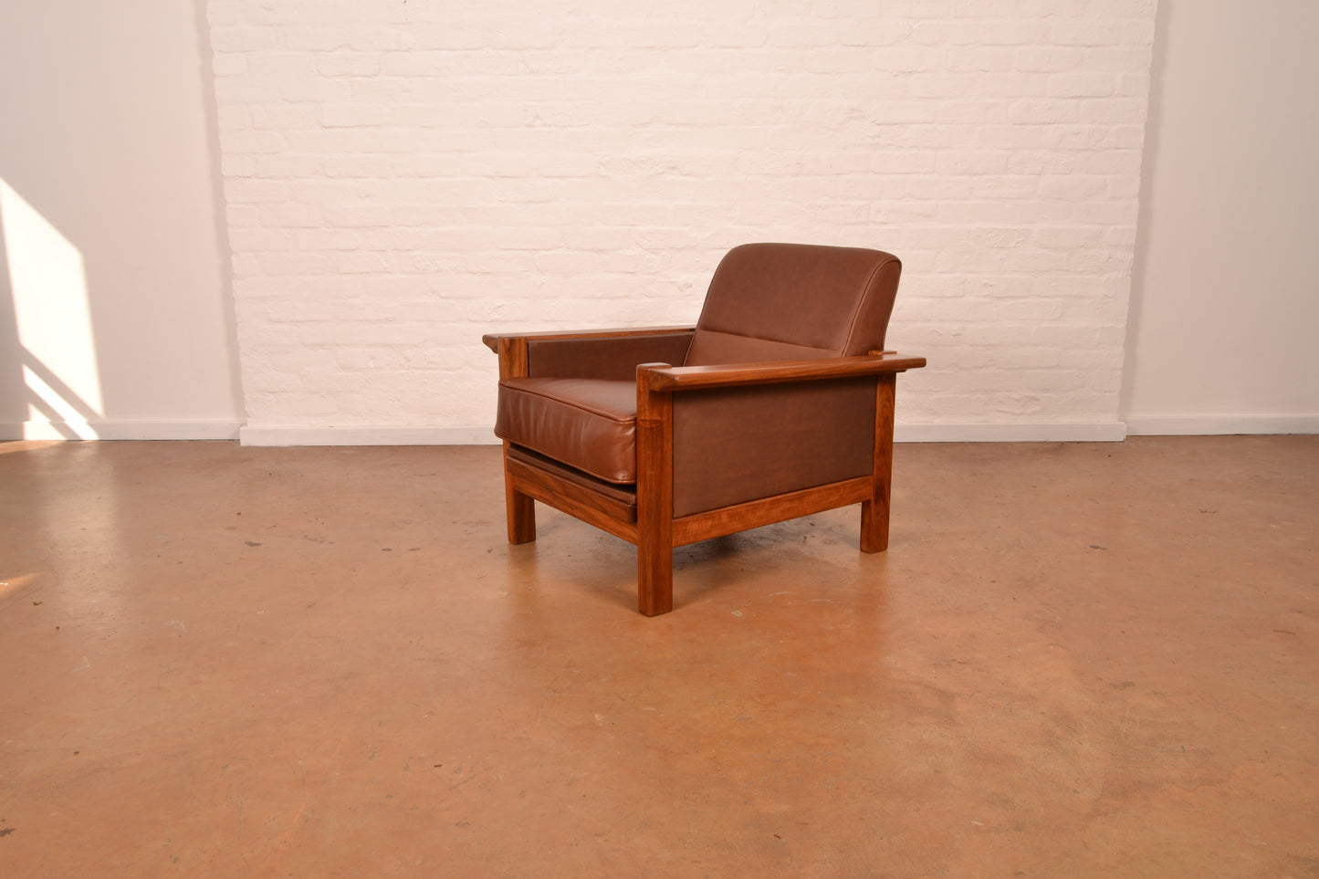 Vintage South African MCM Solid Kiaat Armchair by Lubis