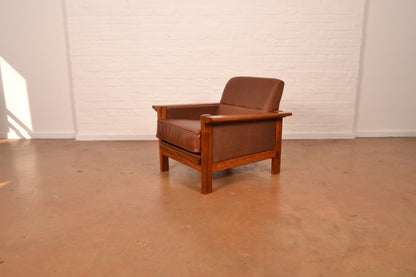 Vintage South African MCM Solid Kiaat Armchair by Lubis