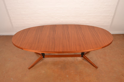 8–10 Seater Extendable South African Mid-Century Modern Dining Table designed by John Tabraham for DS Vorster & Co in Mahogany