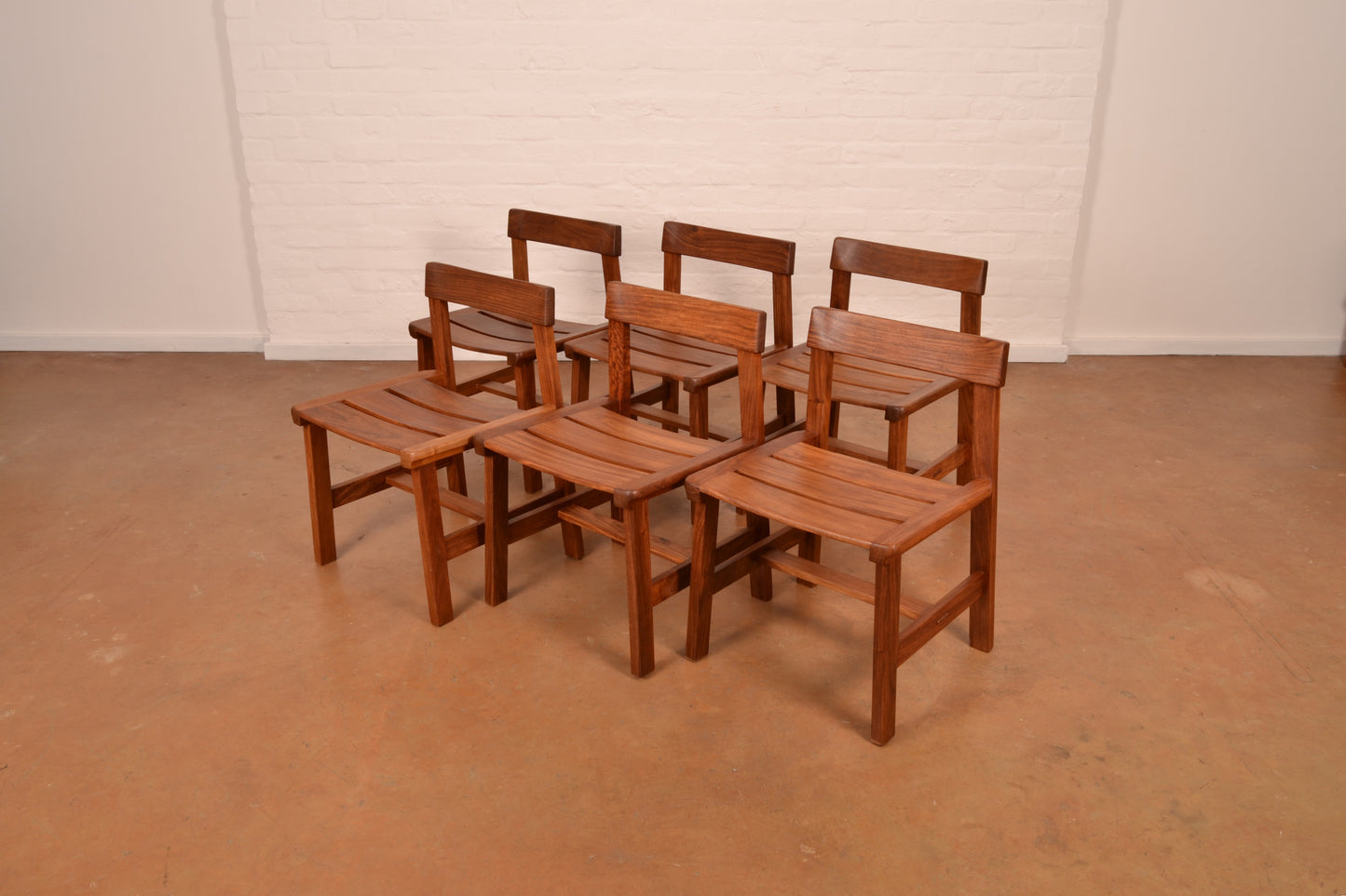 Set of 6 x Vintage Solid Kiaat MCM Dining Chairs by DS Vorster & Co