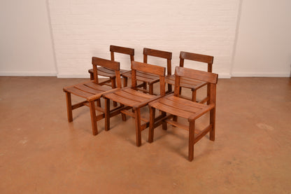 Set of 6 x Vintage Solid Kiaat MCM Dining Chairs by DS Vorster & Co