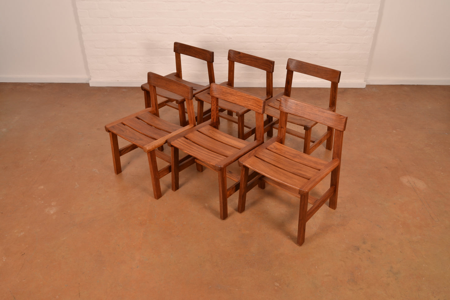 Set of 6 x Vintage Solid Kiaat MCM Dining Chairs by DS Vorster & Co