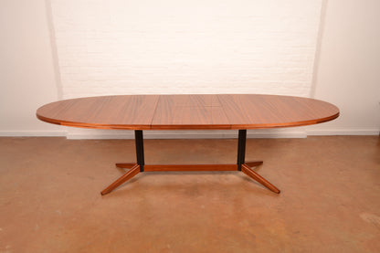 8–10 Seater Extendable South African Mid-Century Modern Dining Table designed by John Tabraham for DS Vorster & Co in Mahogany