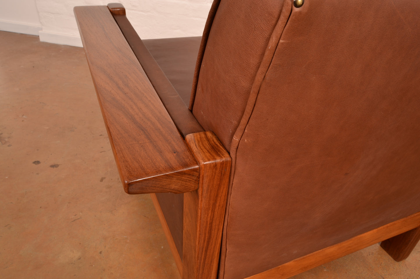 Vintage South African MCM Solid Kiaat Armchair by Lubis