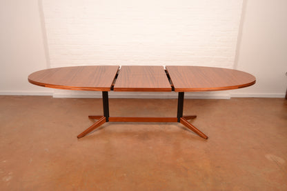 8–10 Seater Extendable South African Mid-Century Modern Dining Table designed by John Tabraham for DS Vorster & Co in Mahogany