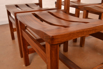Set of 4 x Mid Century Modern Dining Chairs in Solid Kiaat