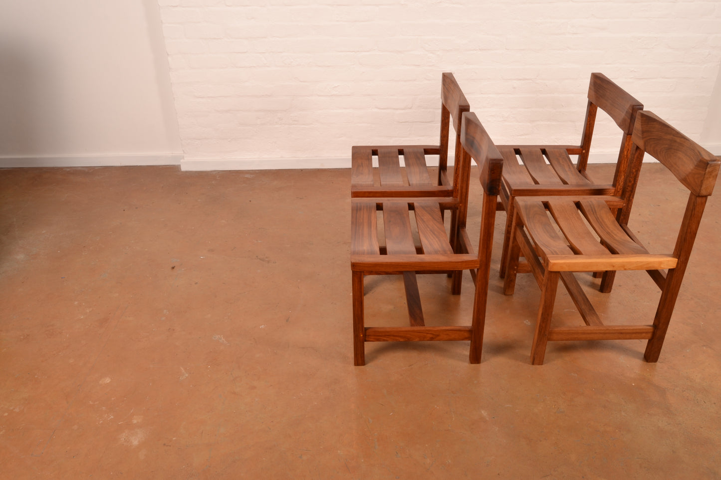 Set of 4 x Mid Century Modern Dining Chairs in Solid Kiaat