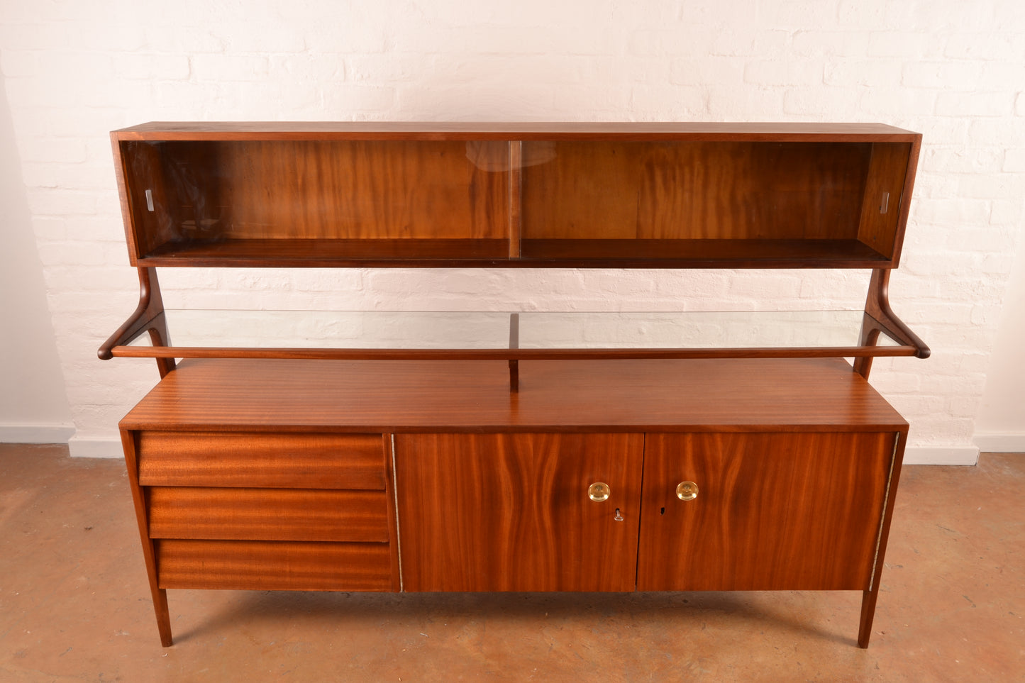 Mid-Century Modern Glass Display and Cocktail Cabinet