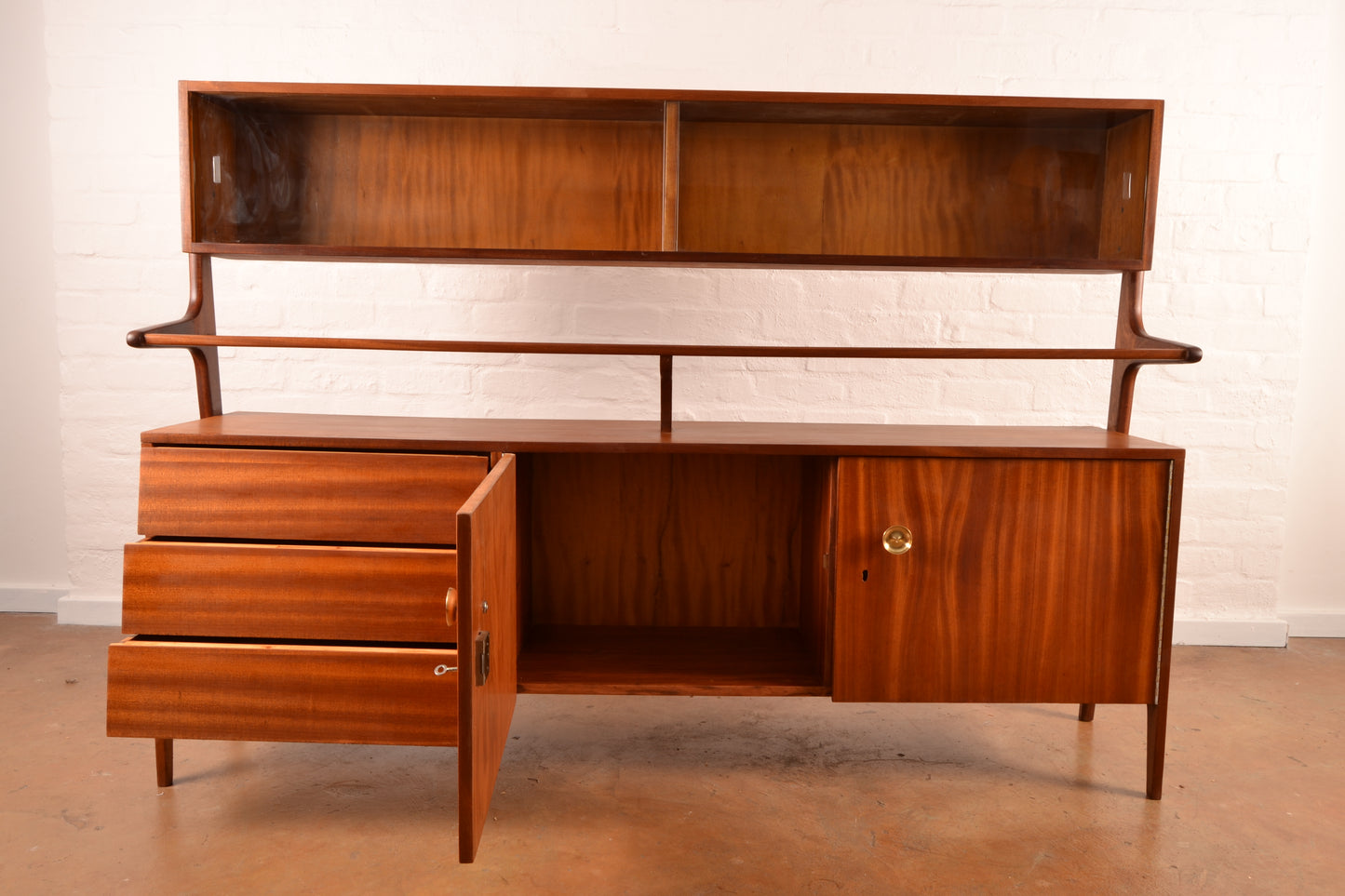 Mid-Century Modern Glass Display and Cocktail Cabinet