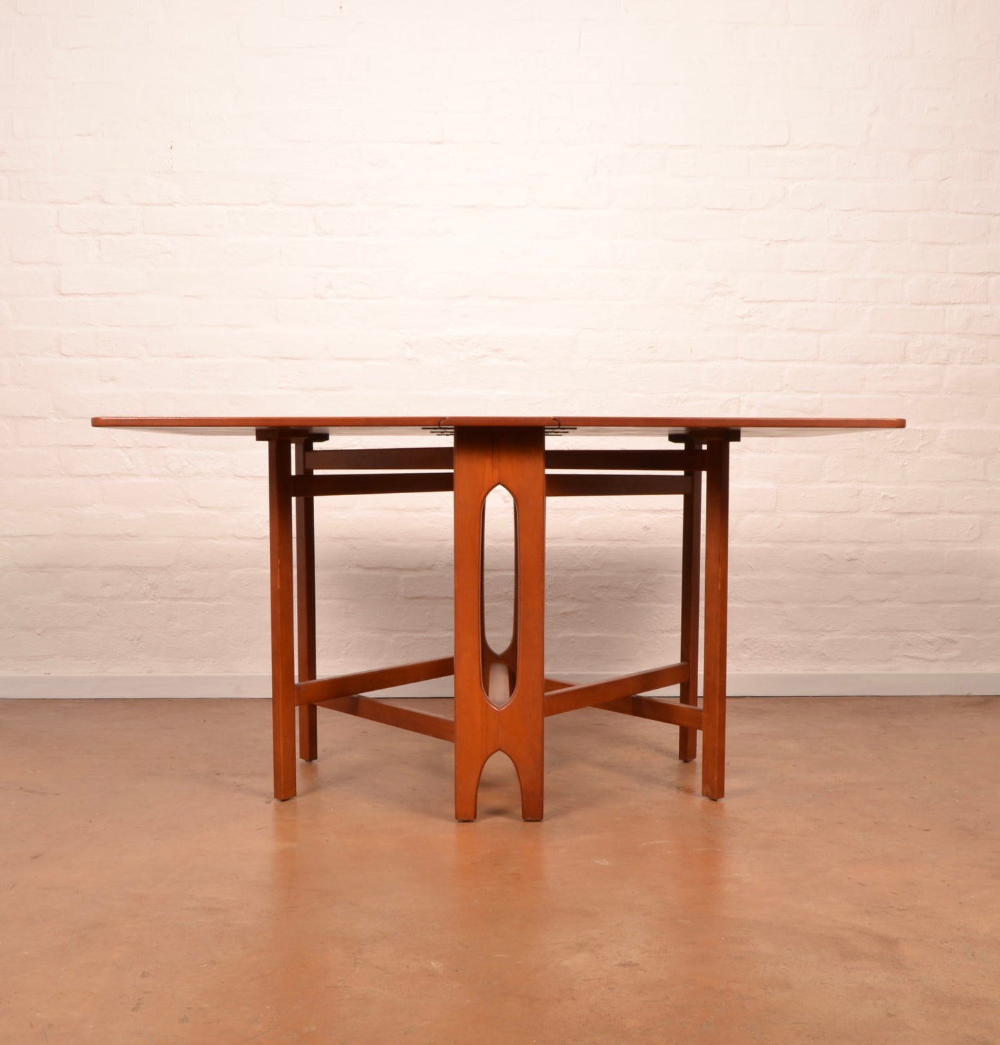 Scandinavian Mid-Century Modern Drop Leaf dining table in Burmese Teak