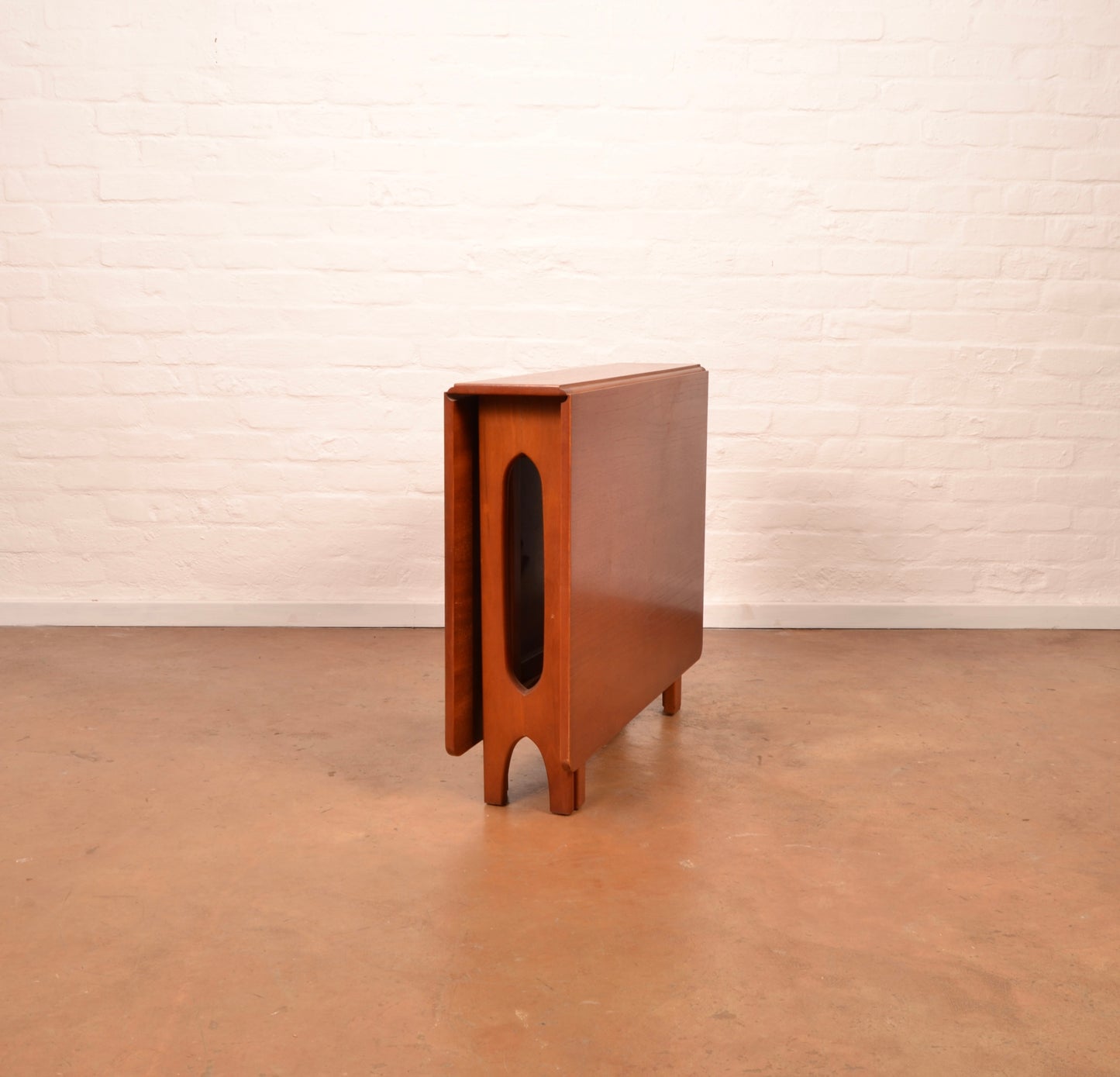 Scandinavian Mid-Century Modern Drop Leaf dining table in Burmese Teak