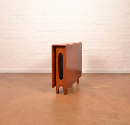 Scandinavian Mid-Century Modern Drop Leaf dining table in Burmese Teak