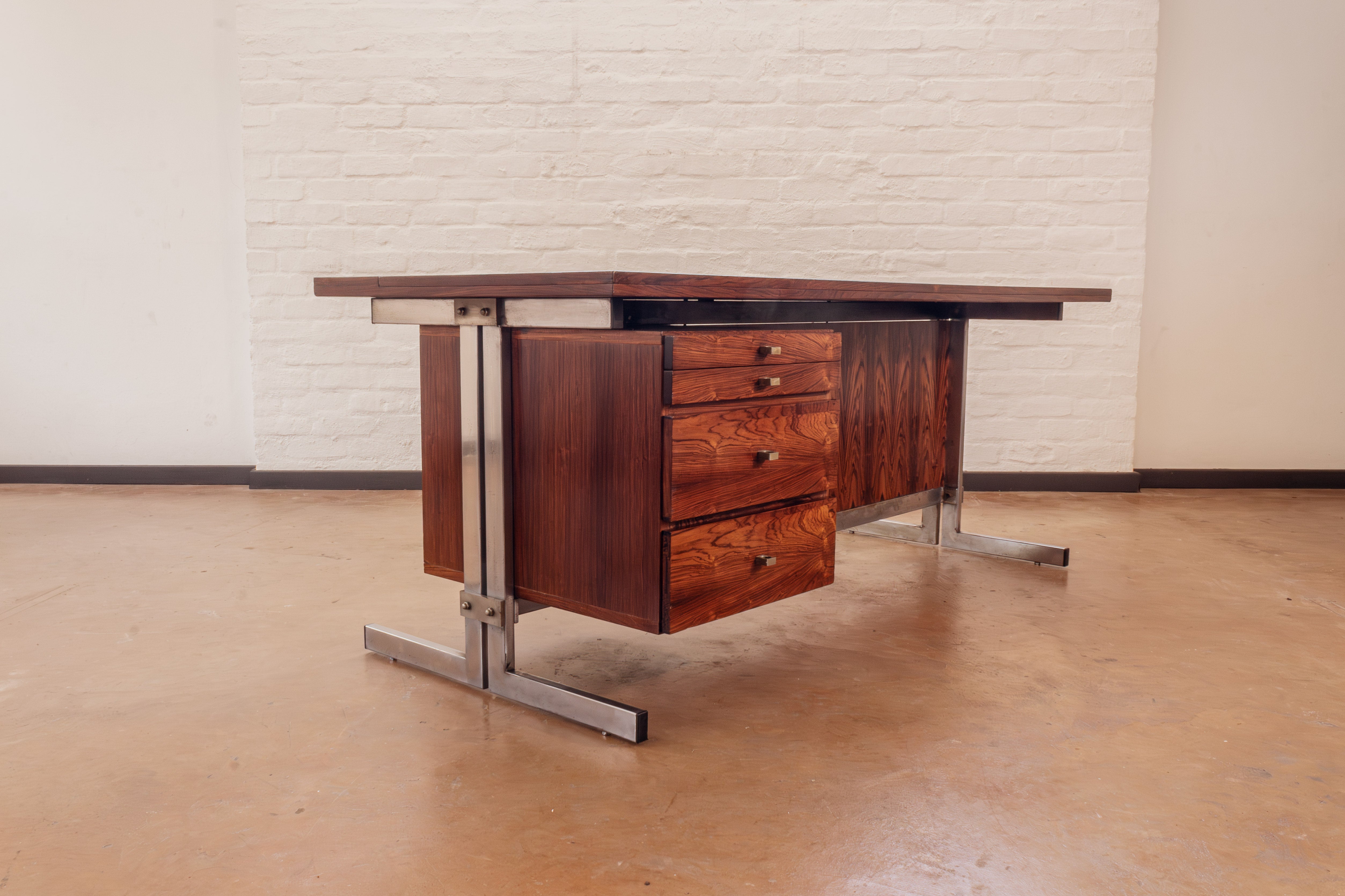 Mid Century Modern Executive Desk in Brazilian Rosewood