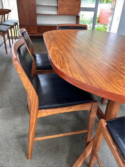 6-Seater Mid Century Modern Oval Dining Set