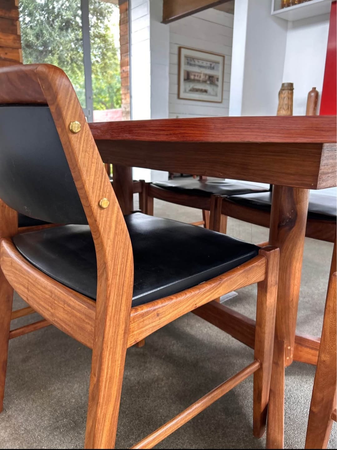 6-Seater Mid Century Modern Oval Dining Set